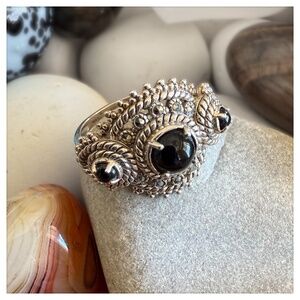 Sterling Silver & Onyx Statement Ring